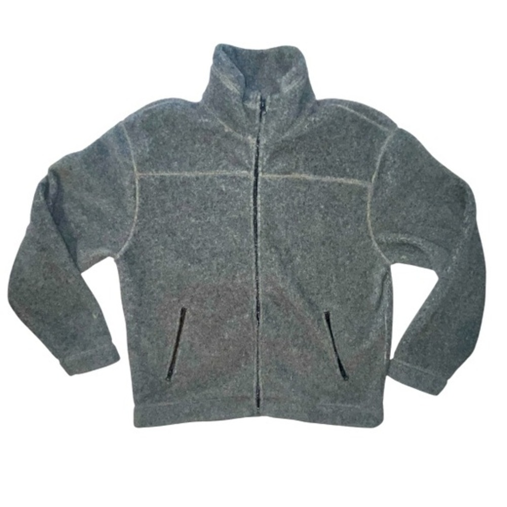 Gap Grey Full Zip Fleece Jacket Pockets Size XL